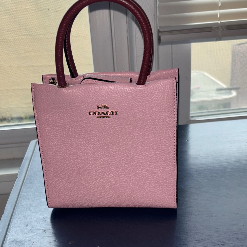 Coach Light Pink and Burgundy Mini Cally Bag